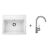 Blanco SET 07-B 24 drez silgranit LEGRA 6 58,5x50 cm Biela+batéria Mida Chróm