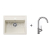 Blanco SET 07-B 24 drez silgranit LEGRA 6 58,5x50 cm Biela Soft+batéria Mida Chróm