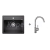 Blanco SET 07-B 24 drez silgranit LEGRA 6 58,5x50 cm Antracit+batéria Mida Chróm