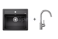 Blanco SET 07-B 24 drez silgranit LEGRA 6 58,5x50 cm Antracit+batéria Mida Chróm