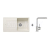 Blanco SET 10-B 24 drez silgranit ZIA 5 S 86x50 cm Biela Soft+batéria Mila Chróm
