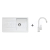 Blanco SET 10-C 24 drez silgranit ZIA 5 S 86x50 cm Biela+batéria Mida Biela