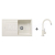 Blanco SET 10-C 24 drez silgranit ZIA 5 S 86x50 cm Biela Soft+batéria Mida Biela Soft