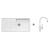 Blanco SET 12-D 24 drez silgranit ZIA XL 6 S 100x50 cm Biely+batéria Mida Biela