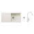 Blanco SET 12-D 24 drez silgranit ZIA XL 6 S 100x50 cm Biela Soft+batéria Mida Biela Soft