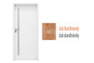 INVADO SET Rámové dvere AVERSA 1 presklené, fólia, Dub Škandinávsky B772 a zárubeň