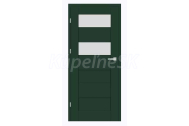 ERKADO SET Bezfalcové rámové dvere Debécia 3 presklené, CPL Tmavozelená ST a zárubeň