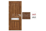 ERKADO SET Bezfalcové rámové dvere Nemézia 5 presklené, Premium, Orech + zárubeň
