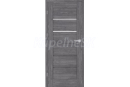 ERKADO SET Bezfalcové rámové dvere Daglézia 4 presklené,fólia Premium Jaseň Grafit+zárubeň