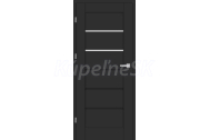 ERKADO SET Bezfalcové rámové dvere Daglézia 4 presklené, CPL Laminát, Čierna St+ zárubeň