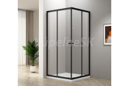 Aqualine AGGA BLACK štvorcová sprchová zástena 800x800mm, číre sklo