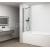 Polysan FISA vaňová zástena 600x1500mm, mm, čierna matná, číre sklo, 1x vzpera