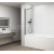 Polysan FISA vaňová zástena 600x1500mm, mm, čierna matná, číre sklo, 1x vzpera
