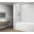 Polysan FISA vaňová zástena 700x1500mm, mm, biela mat, číre sklo,1x vzpera