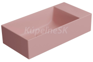 GSI KUBE X keramické umývadlo 50x25cm, bez otvoru, pravé/ľavé, blush mat