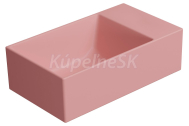 GSI KUBE X keramické umývadlo 40x23cm, bez otvoru, pravé/ľavé, blush mat