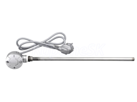 Aqualine Elektrická vykurovacia tyč s termostatom, rovný kábel, 300 W, chróm