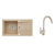 Alveus NIRO 130 SET kuchynský granit. drez so sifón. 75x42 + batéria MADERA - Beige