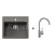 Blanco SET 07-B 24 drez silgranit LEGRA 6 58,5x50 cm Sivá Vulkán+batéria Mida Chróm