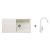 Blanco SET 12-D 24 drez silgranit ZIA XL 6 S 100x50 cm Biela Soft+batéria Mida Biela Soft