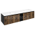 Sapho LOREA skrinka s dvojumývadlom 181x46x51,5cm (80+20+80cm), dub collingwood/čierna mat