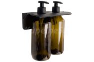 Gedy GROUPER dvojitý závesný dávkovač mydla, 2x500ml, hnedý