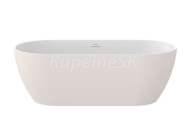Ravak Freedom O Tec voľne stojaca vaňa 170x77 cm Alabaster Pink/Biela,krytka odtoku Biela