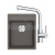 FRANKE SETG253ŠK fragranit drez 410x510mm MRG 610-37 RTL Š.kameň+batéria FS 3230.031 Chróm