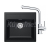 FRANKE SETT114Č tectonitový drez 560x530 mm SID 610 čierna+batéria FS 3230.031 Chróm