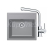 FRANKE SETT114Š tectonitový drez 560x530 mm SID 610 šedá+batéria FS 3230.031 Chróm
