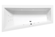 Polysan ANDRA L asymetr. hydromasážna vaňa,170x90x45cm,Attraction Hydro,Biela,krytka Chróm