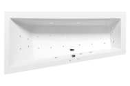 Polysan ANDRA L asymetr hydromasážna vaňa, 160x90x45cm,Active Hydro-Air,Biela,krytka Chróm