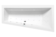 Polysan ANDRA R asym. hydromasážna vaňa,160x90x45cm,Highline Hydro-Air,Biela,krytka Chróm