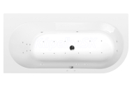 Polysan ASTRA L hydromasážna vaňa, 165x80x48cm, Attraction Hydro-Air, Biela,krytka Chróm