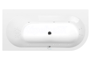 Polysan ASTRA L hydromasážna vaňa, 165x80x48cm, Highline Hydro, Biela,krytka Chróm