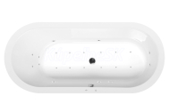 Polysan ASTRA O hydromasážna vaňa, 165x75x48cm, Active Hydro-Air, Biela,krytka Chróm