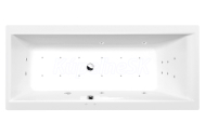 Polysan CLEO hydromasážna vaňa, 180x80x48cm, Attraction Hydro-Air, Biela,krytka Chróm
