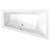 Polysan TRIANGL R hydromasážna vaňa, 180x120x50cm, Active Hydro-Air, Biela,krytka Chróm
