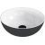 Polysan BANERA ROUND umývadlo na dosku, liaty mramor, O 39 cm, biela/antracit mat