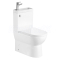 Aqualine JALTA HYGIE WC kombi, Rimless, spodný/zadný odpad, biela