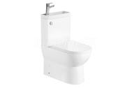 Aqualine JALTA HYGIE WC kombi, Rimless, spodný/zadný odpad, biela