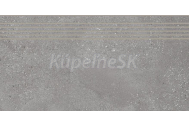 Rako Betonico mrazuvzdorná rektifikovaná schodovka 29,8x59,8x0,9 cm R10B Šedá matná DCPSR7