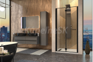 Aquatek YES BLACK B8 sprchové dvere do niky 85x200 cm,Skladacie dvere,Čierna/Číre sklo