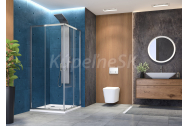 Aquatek ABILITY A4 rohový sprchový kút 80x80x190 cm,rohový vstup,posuvné dv.,Chróm/Číre