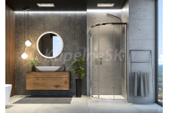 Aquatek ABILITY S4 štvrťkruhový sprchový kút 80x80x190 cm,posuvné dvere,Chróm/Matné sklo