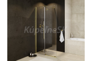 BESCO VAYO GOLD Walk-In sprchový kút 100x200 cm s posuvnou stenou, sklo Číre, 1x vzpera