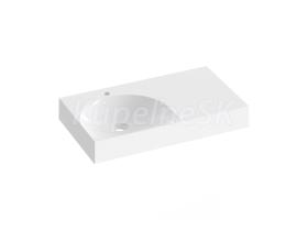 Ravak Lite 80/45 P nábytkové umývadlo 80x45x10 cm z liateho mramoru,otvor pre bat,Biele