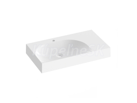 Ravak Lite 80/60 P nábytkové umývadlo 80x45x10 cm z liateho mramoru,otvor pre bat,Biele