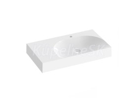 Ravak Lite 80/60 L nábytkové umývadlo 80x45x10 cm z liateho mramoru,otvor pre bat,Biele