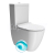 GSI PURA WC kombi, Swirlflush, spodný/zadný odpad, biela dual-mat